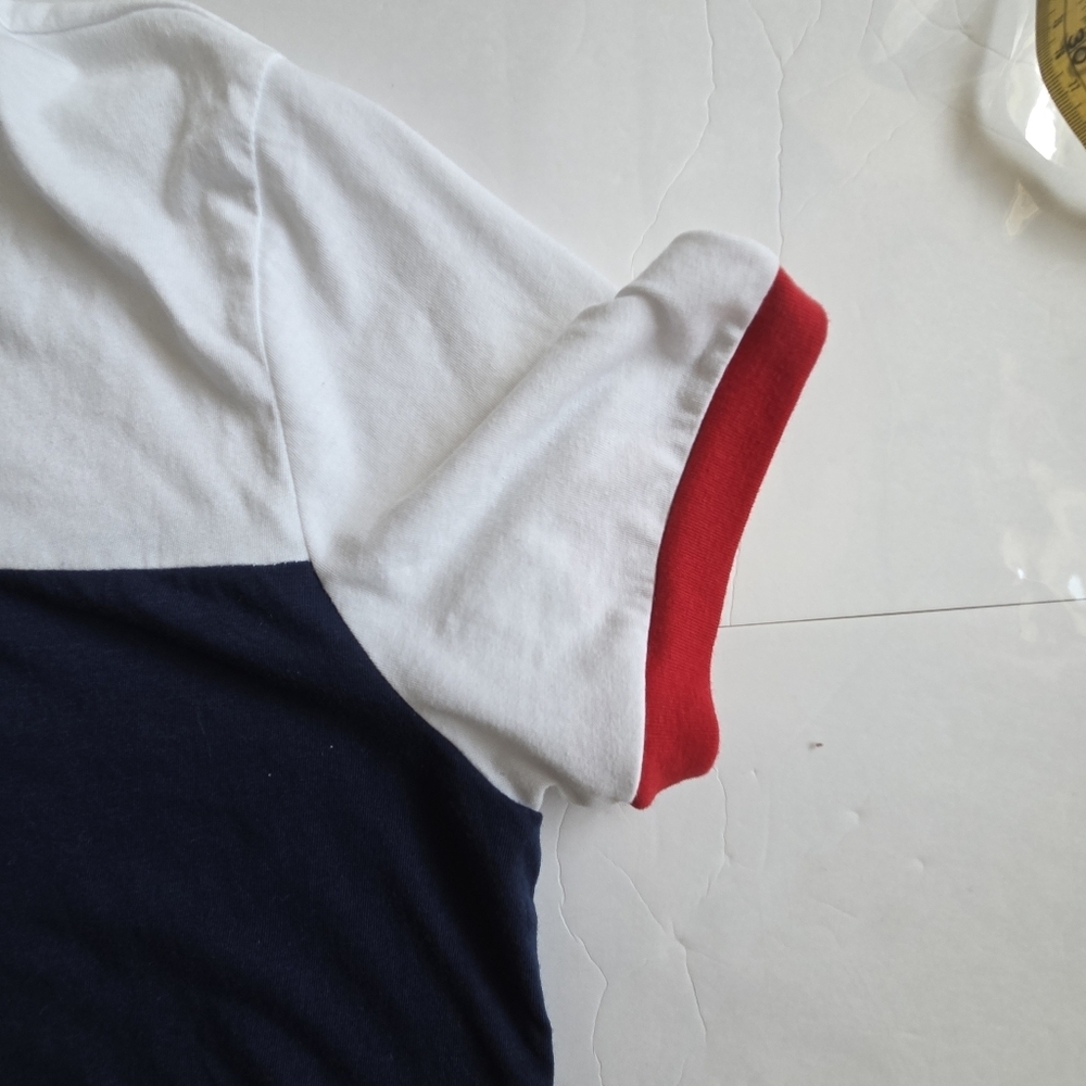 Colorblock Navy and White T‑Shirt with Red Trim - Picture 7 of 8